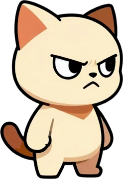 Mr. Mittens, the Word Run cat runner, a cream-colored cat with a determined frown